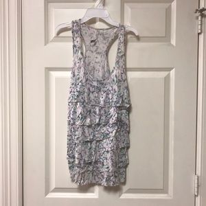 LC Lauren Conrad Ruffle Tiered Racerback Tank S